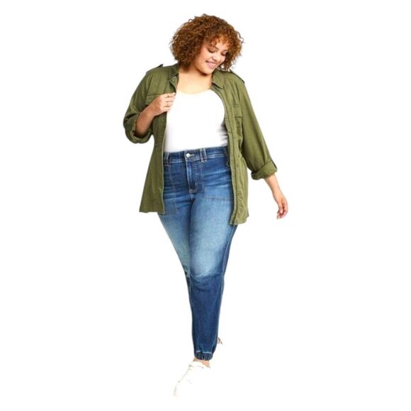 TORRID NEW FOUR LEAF CLOVER GREEN Twill Utility Jacket Size 3X - Picture 2 of 13